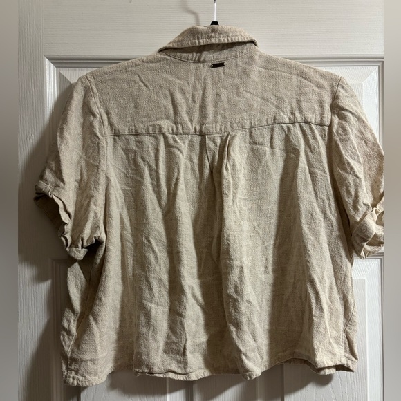 RUSTY linen crop t-shirt - Picture 2 of 4